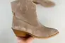 Ботинки казаки женские замшевые цвета капучино на каблуке демисезонные Фото 9