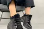 Кросівки жіночі шкіра флотар чорні із вставкою замші зимові Фото 8