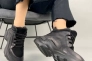 Кросівки жіночі шкіра флотар чорні із вставкою замші зимові Фото 21