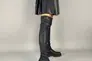Сапоги-чулки женские стрейч кожа черного цвета на низком ходу зимние Фото 2