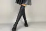 Сапоги-чулки женские стрейч кожа черного цвета на низком ходу зимние Фото 6