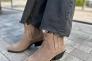 Ботинки казаки женские замшевые цвета капучино на каблуке демисезонные Фото 13