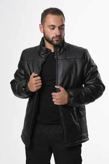Куртка зі шкірозамінника чорна &#39;Skipper&#39; Intruder фото 2 — інтернет-магазин Tapok