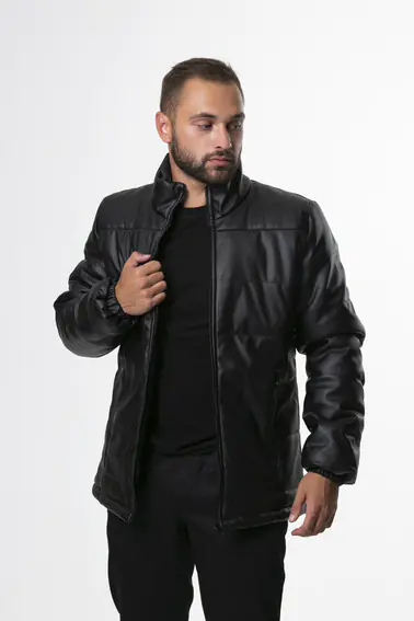 Куртка из кожзама черная 'Skipper' Intruder М фото 3 — интернет-магазин Tapok
