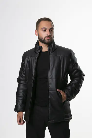 Куртка из кожзама черная 'Skipper' Intruder М фото 4 — интернет-магазин Tapok
