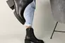 Ботинки женские кожаные черные на черной подошве демисезонные Фото 11