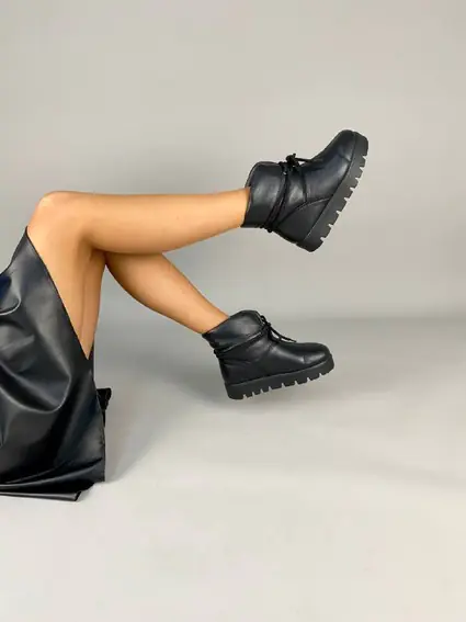 Угги женские кожаные черные со шнуровкой фото 8 — интернет-магазин Tapok