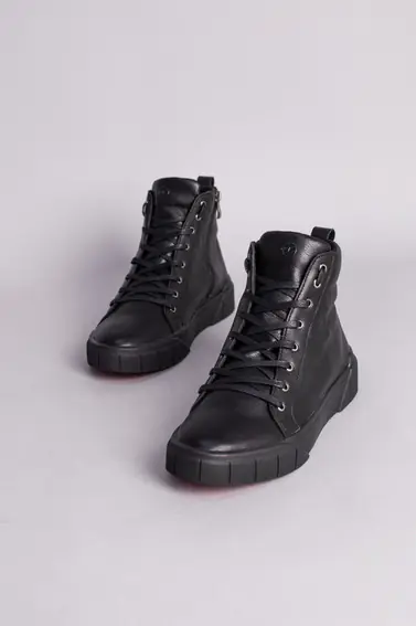 Ботинки мужские кожаные черные зимние фото 2 — интернет-магазин Tapok