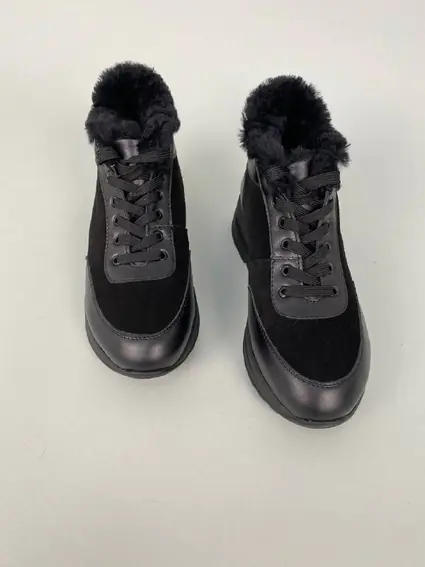Кросівки жіночі замшеві чорні зі шкіряними вставками зимові фото 11 — інтернет-магазин Tapok