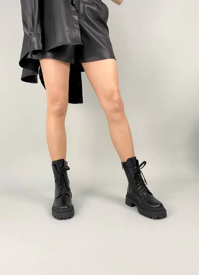 Ботинки женские кожаные черные зимние фото 4 — интернет-магазин Tapok
