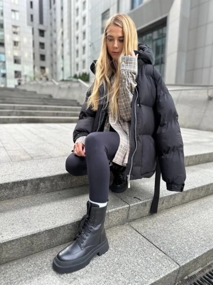 Ботинки женские кожаные черные зимние фото 10 — интернет-магазин Tapok