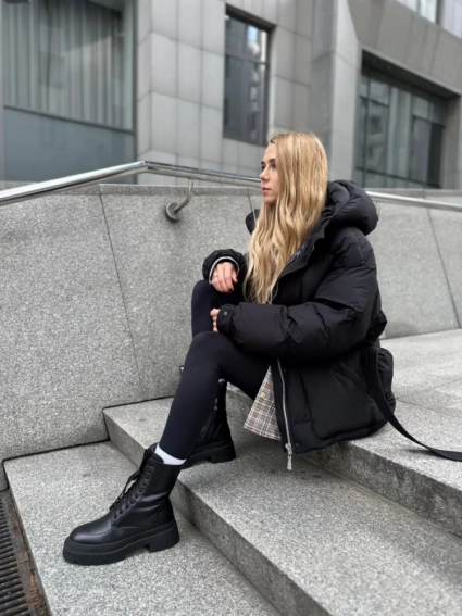 Ботинки женские кожаные черные зимние фото 11 — интернет-магазин Tapok