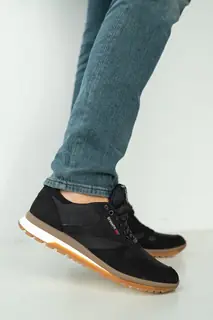 Мужские кроссовки кожаные весна/осень черные Multi-shoes RBK