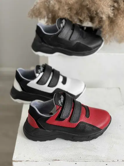 Дитячі кросівки шкіряні весняно-осінні білі-чорні Emirro 316 L White Edition фото 4 — інтернет-магазин Tapok