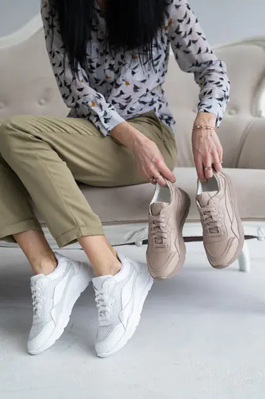 Жіночі кросівки текстильні літні білі Yuves 780 сетка фото 8 — інтернет-магазин Tapok