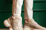 Жіночі кросівки шкіряні літні бежеві Yuves 3016 Перфорація Фото 2
