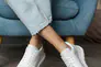 Жіночі кросівки шкіряні весняно-осінні білі Yuves 3011 Original Фото 7