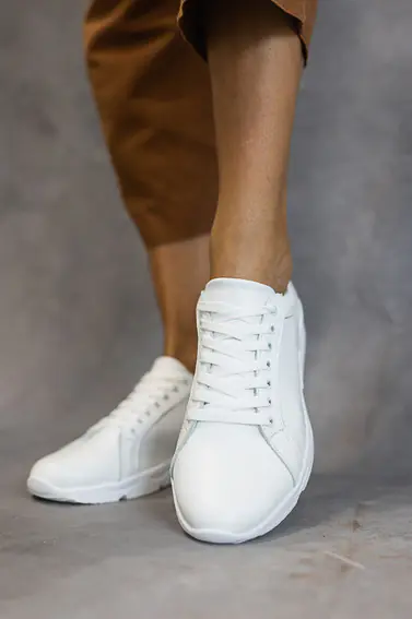 Жіночі кросівки шкіряні весняно-осінні білі Milord 1212 vogue фото 6 — інтернет-магазин Tapok