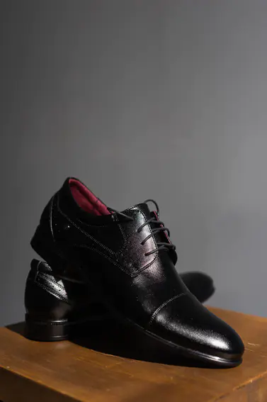 Мужские туфли кожаные весна/осень черные Vivaro 635 Classic фото 2 — интернет-магазин Tapok