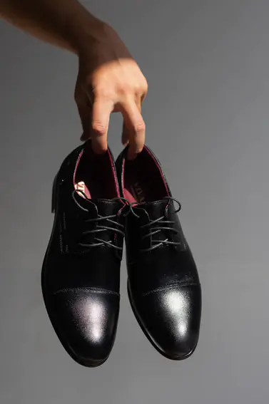 Мужские туфли кожаные весна/осень черные Vivaro 635 Classic фото 3 — интернет-магазин Tapok