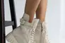 Женские ботинки кожаные зимние молочные Udg 2202/103А набивная шерсть Фото 1