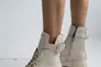 Женские ботинки кожаные зимние молочные Udg 2202/103А набивная шерсть Фото 10