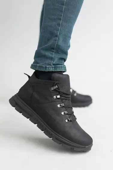 Чоловічі кросівки шкіряні зимові чорні Emirro 011 на меху фото 3 — інтернет-магазин Tapok