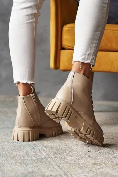 Жіночі черевики шкіряні зимові бежеві Yuves 21153 фото 12 — інтернет-магазин Tapok
