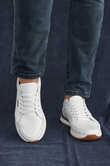 Чоловічі кросівки шкіряні весняно-осінні білі Milord Бостон фото 4 — інтернет-магазин Tapok