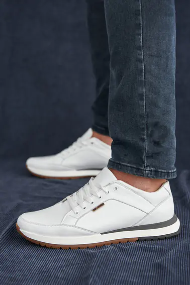 Чоловічі кросівки шкіряні весняно-осінні білі Milord Бостон фото 5 — інтернет-магазин Tapok