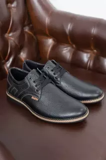 Чоловічі туфлі шкіряні весняно-осінні чорні Emirro 342 F