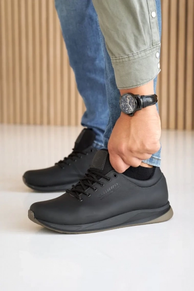 Мужские кроссовки кожаные весна/осень черные Emirro E10 Motion фото 3 — интернет-магазин Tapok