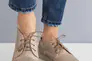 Жіночі туфлі шкіряні літні бежеві Ydg 21257/125 перфорація на шнурках Фото 2