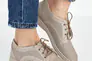 Жіночі туфлі шкіряні літні бежеві Ydg 21257/125 перфорація на шнурках Фото 7