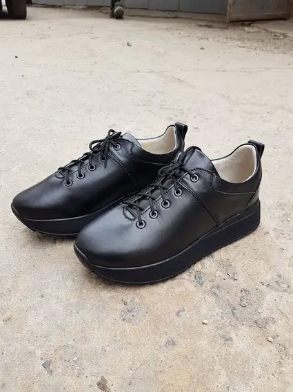 Жіночі кросівки шкіряні весняно-осінні чорні Emirro 2155 фото 5 — інтернет-магазин Tapok
