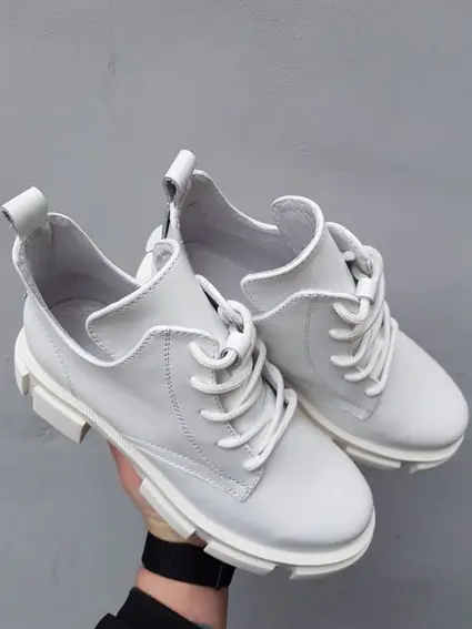 Жіночі черевики шкіряні весняно-осінні білі Emirro 2079 кож подкладка фото 4 — інтернет-магазин Tapok
