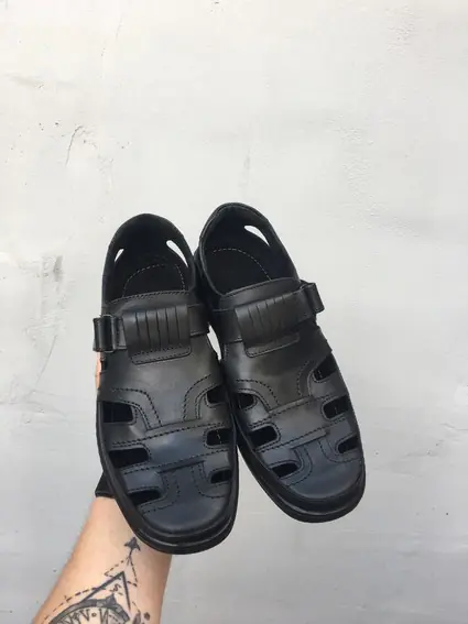 Мужские сандали кожаные летние черные Bastion 030 фото 2 — интернет-магазин Tapok