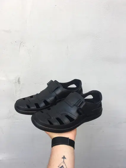 Мужские сандали кожаные летние черные Bastion 030 фото 3 — интернет-магазин Tapok