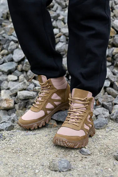 Чоловічі кросівки шкіряні весняно-осінні койот Crossav 08 фото 5 — інтернет-магазин Tapok