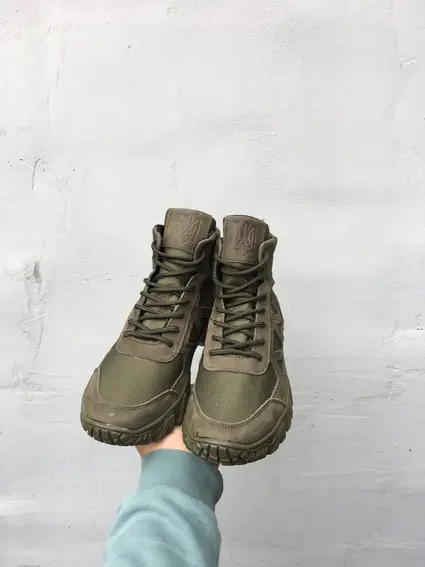 Мужские ботинки кожаные весенне-осенние хаки Crossav 08 фото 3 — интернет-магазин Tapok
