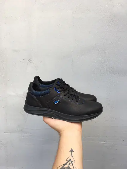 Підліткові кросівки шкіряні весняно-осінні чорні-синие Levons 19 фото 3 — інтернет-магазин Tapok