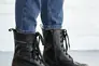 Женские ботинки кожаные весенне-осенние черные Udg 2327/1 на байке Фото 4
