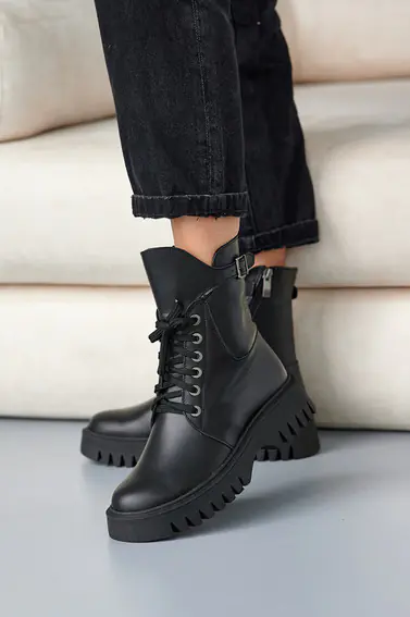 Женские ботинки кожаные зимние черные Tango L 01 на меху фото 3 — интернет-магазин Tapok