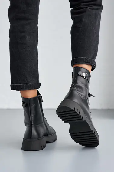 Жіночі черевики шкіряні зимові чорні Tango L 01 на меху фото 7 — інтернет-магазин Tapok