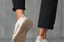 Женские кроссовки кожаные весенне-осенние молочные Yuves 209 Фото 5