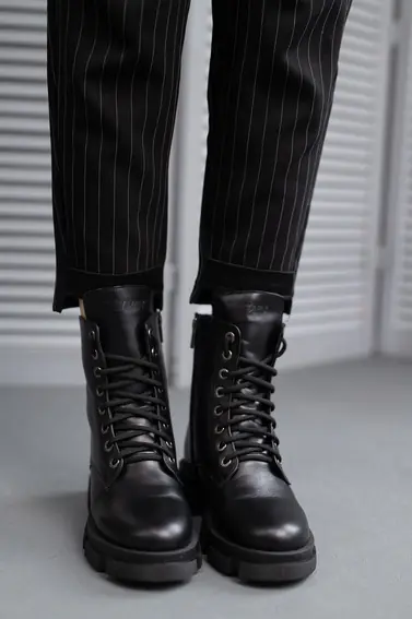 Женские ботинки кожаные зимние черные Yuves 1270 фото 5 — интернет-магазин Tapok