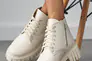 Жіночі черевики шкіряні зимові молочні Yuves 21153 На меху Фото 4