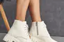 Жіночі черевики шкіряні зимові молочні Yuves 21153 На меху Фото 8
