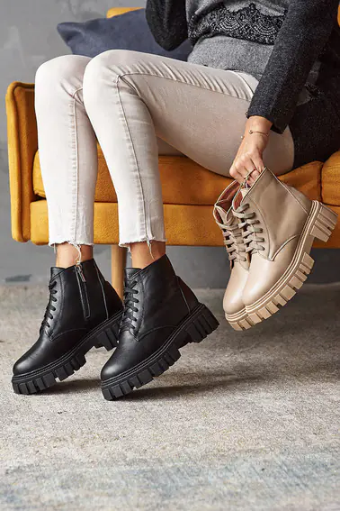 Женские ботинки кожаные зимние черные Yuves 21153 фото 4 — интернет-магазин Tapok