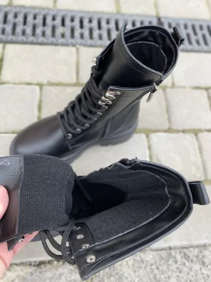 Женские ботинки кожаные весенне-осенние черные Yuves 149 байка фото 2 — интернет-магазин Tapok